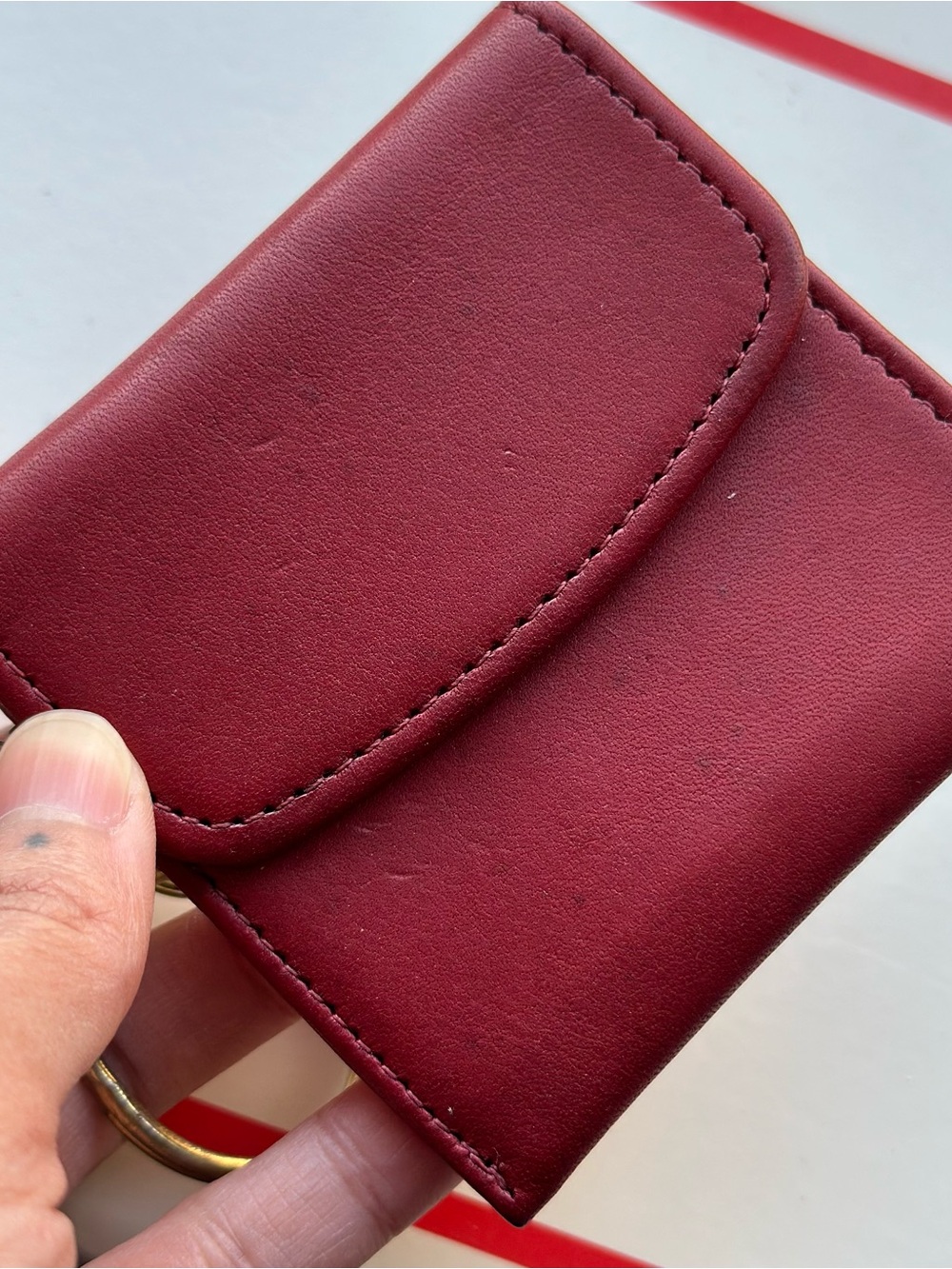 Coach Mini Keychain Pouch - Red - Picture 2 of 10
